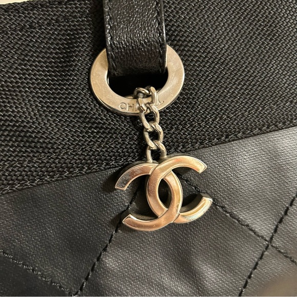 CHANEL Leather Canvas Tote - Picture 2 of 14